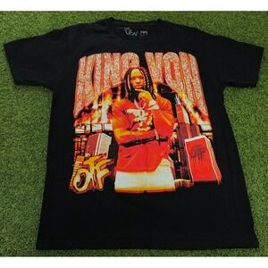 King Von / OTF T-Shirt Mens Medium Black O'Block Chicago Flames Graphic Cotton